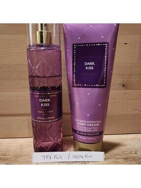 Bath & Body Works "DARK KISS" Fragrance Mist & Body Cream Set *as is